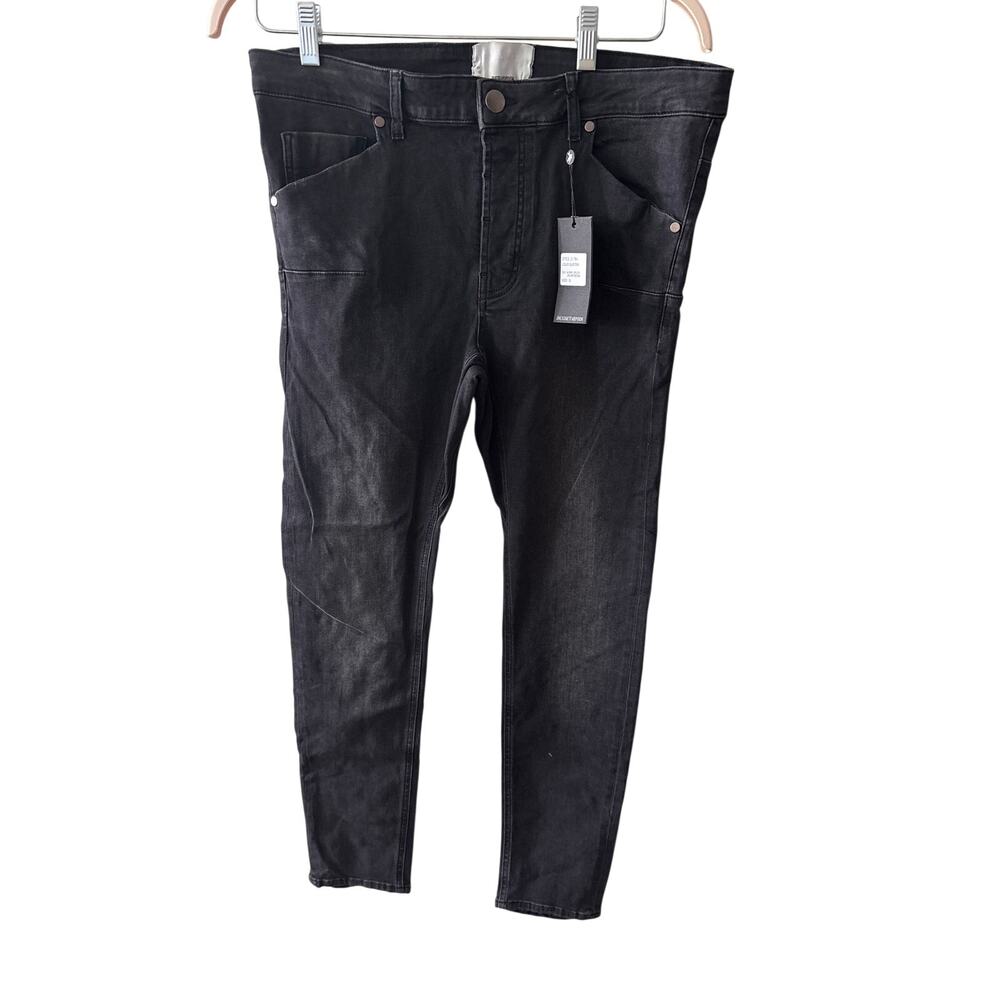 NWT One Teaspoon 32 Mr. Bones Black Swan Low Slung Super Skinny Stretch Jeans